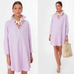 Lavender Button-Up Shirt Dress